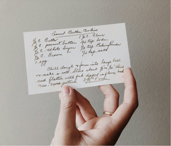 Handwritten Recipe Cards