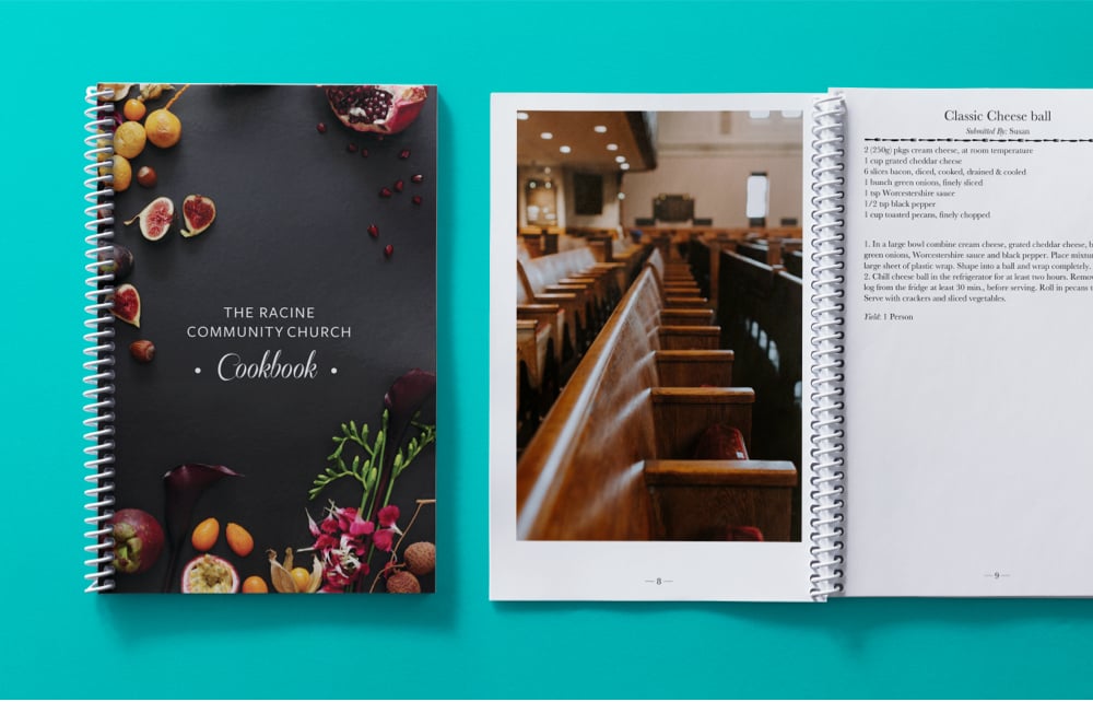 Racine Church Cookbook Display